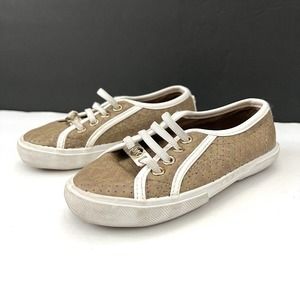 Michael Kors MK Ima Borium T-888 Camel Elastic Laces Slip On Sneakers Toddler 9